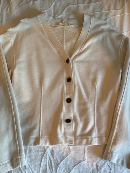 MADEWELL-Darted Cardigan Sweatshirt - Picture 2 of 5